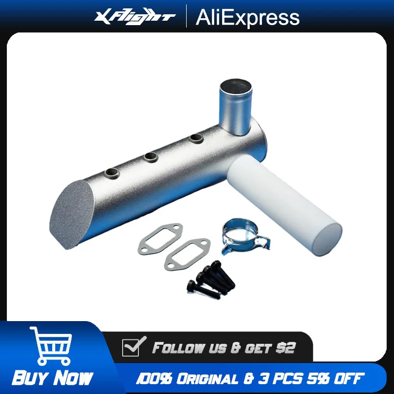 

WALBRO Exhaust Pipe for DLE222 3-Bolt 2-Stroke RC Airplane Engine - High Performance Muffler