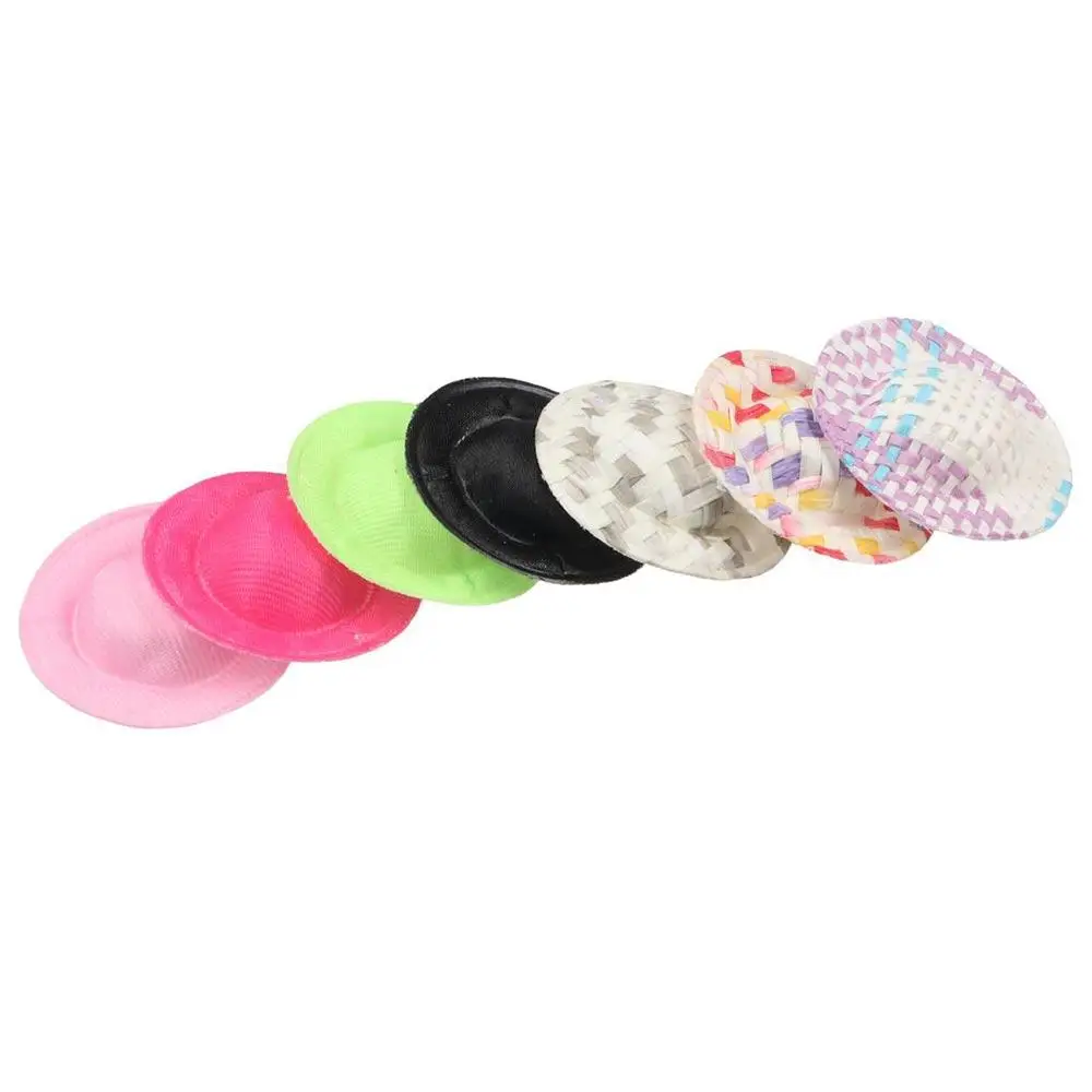 10 قطعة يتدفقون القوس قبعة القطن أنماط مختلطة قبعة صغيرة صغيرة مختلط اللون قبعة القطن الصغيرة الملونة لطيف منزل حلية الفتيات هدية