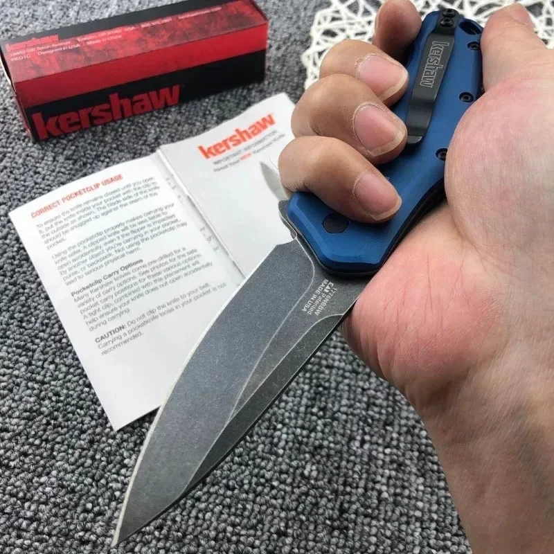 KS 1776 Pocket Folding Knife 420HC Blade Aluminium Alloy Handle Outdoor Hunting Survival Knives EDC Multi Tool Gift for Men