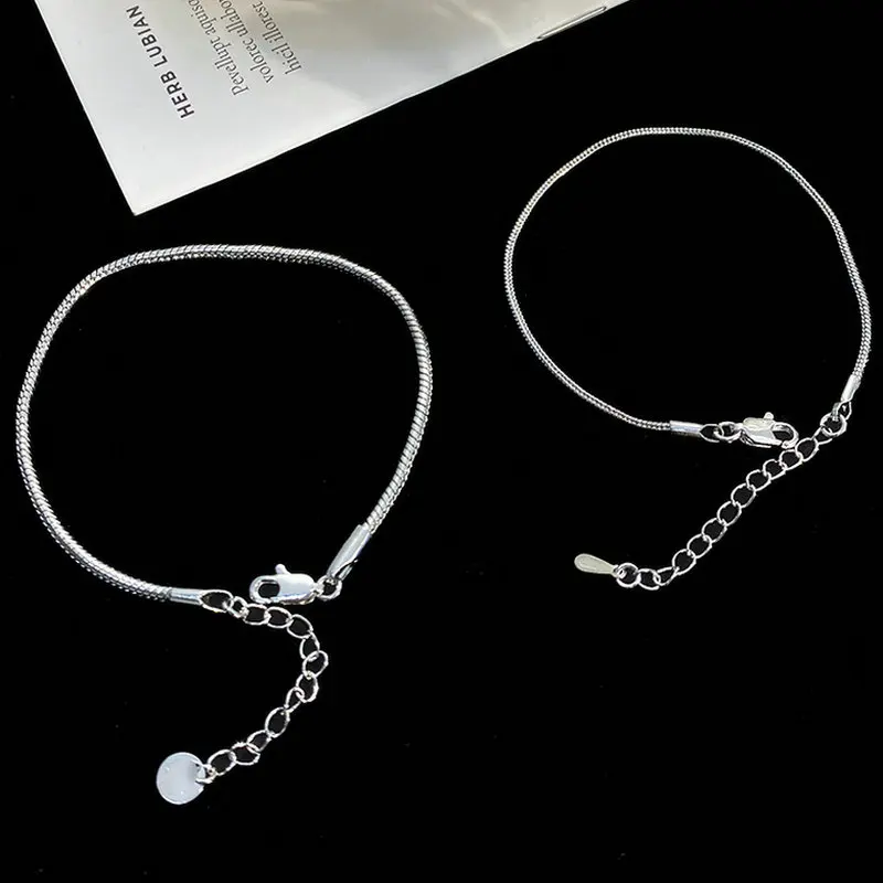 1Pair Fashion Couple Snake Bone Chain Bracelets for Women Men Party Wedding Accessories Jewelry