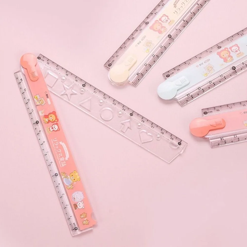 New 30cm Transparent Ruler School Supplies Measuring Tools Folding Grid Ruler Multifunctional Measuring Ruler