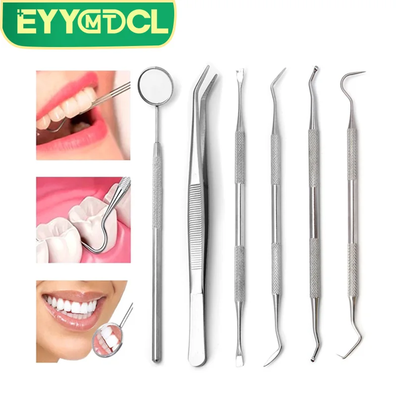 Dental Mouth Mirror Stainless Steel Multifunction Dental Sickle Tartar Scaler Teeth Pick Spatula Set Dentistry Tools Set