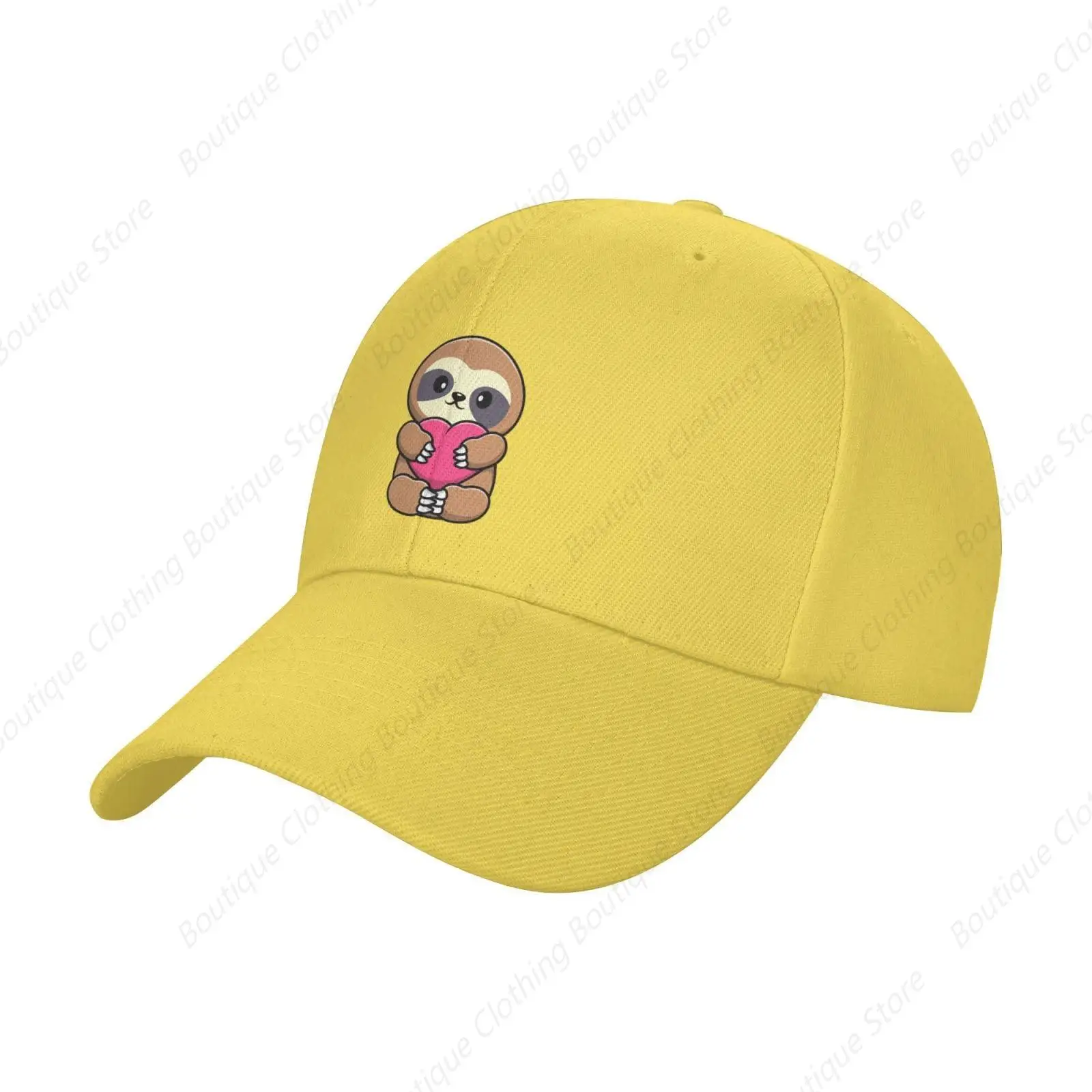 Cute Sloths Embrace Love Baseball Cap Women Men Hats Adjustable Trucker Sun Hat Dad Golf Caps Yellow