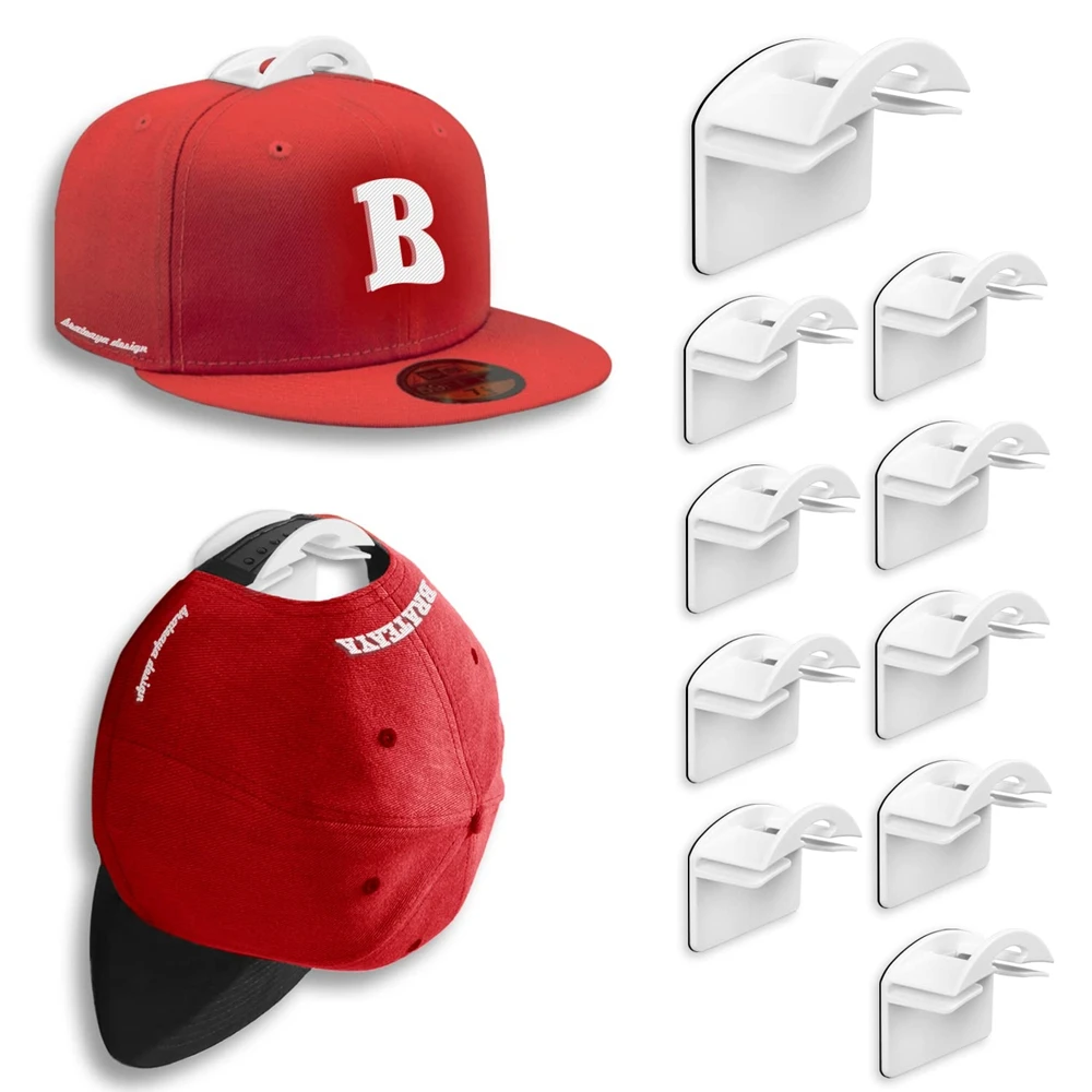 2/4pcs Hat Hooks for Baseball Caps Adhesive Racks for Hanging Hats Simple No Drilling Ball Cap Holders Organizer Wall Hanger