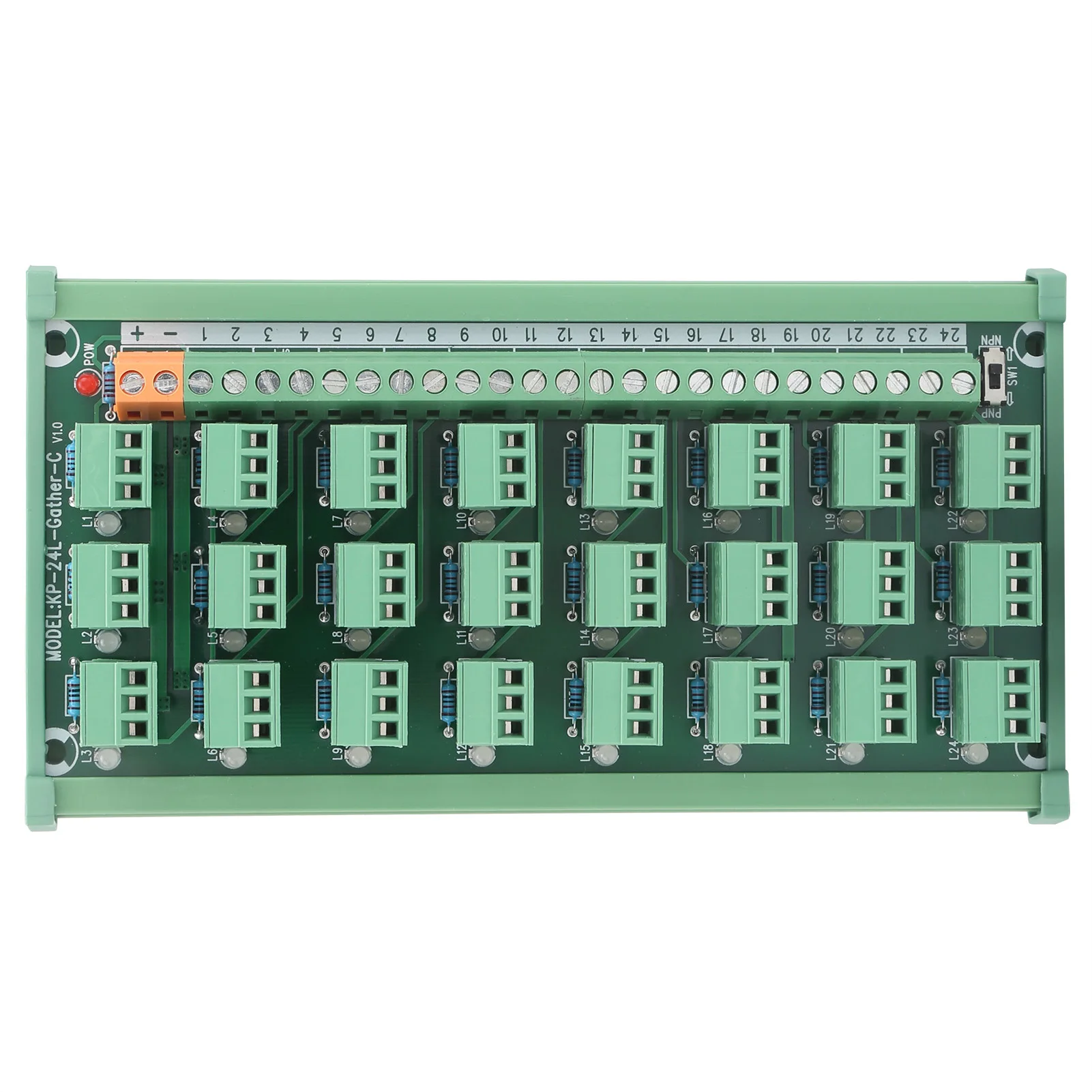 DIN Rail Terminal Block Terminal Block Terminal Block 3 Wire 24 Channel Acquisition Board NPN PNP Output KP‑24L‑Gather‑C