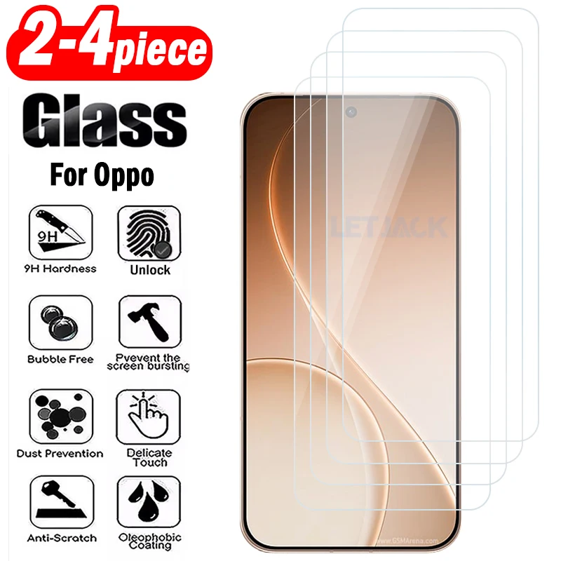 2-4Piece Tempered Glass for Oppo Reno15 14 13 Pro Screen Protector for Reno14 13 12 11 F FS 4G 5G Full Coverage Protective Film