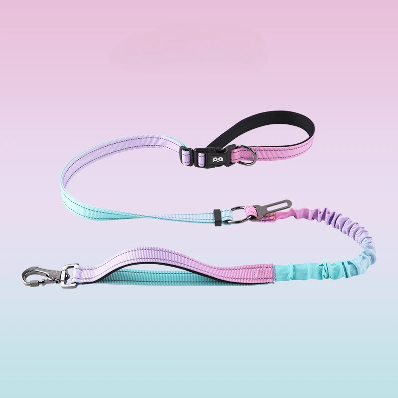 

Pet Dog Explosion-proof Leash Waist Leash Explosion-proof Shock-resistant and Extendable Free Hands Elastic Colorful Dog Leash