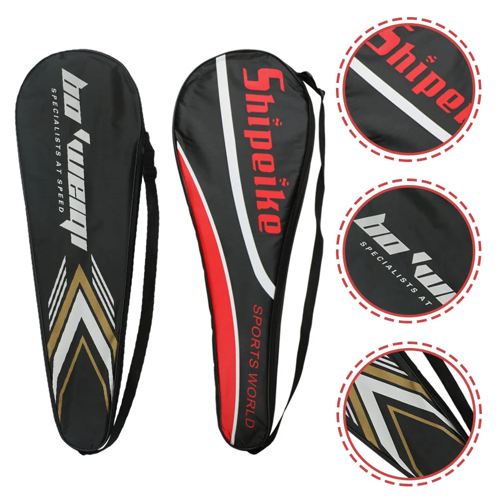 2 Pcs Badminton Racket Bag Oxford Cloth Pressure Resistant Wear Resistant Portable Outdoor Tennis Accessories