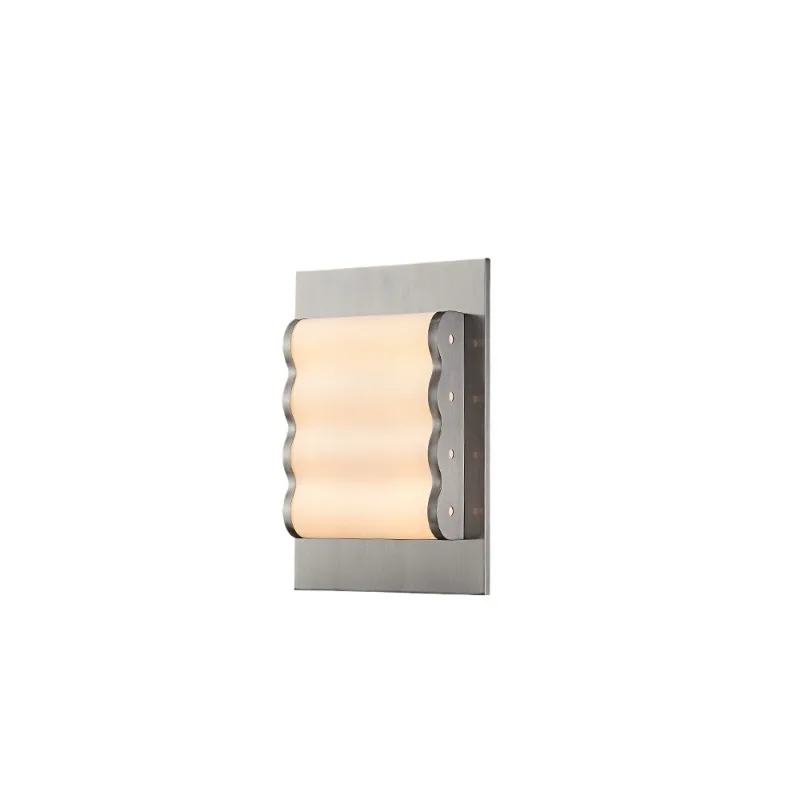 

Medieval Bauhaus Wave Wall Light Industrial Wind Stainless Steel Background Wall Corridor Light