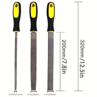 3pcs Wood File Woodworking Files, Round, Half-round, Flat File Rasp High Quality Carbon Steel Rasp File For Woodworking Shaping, 2
