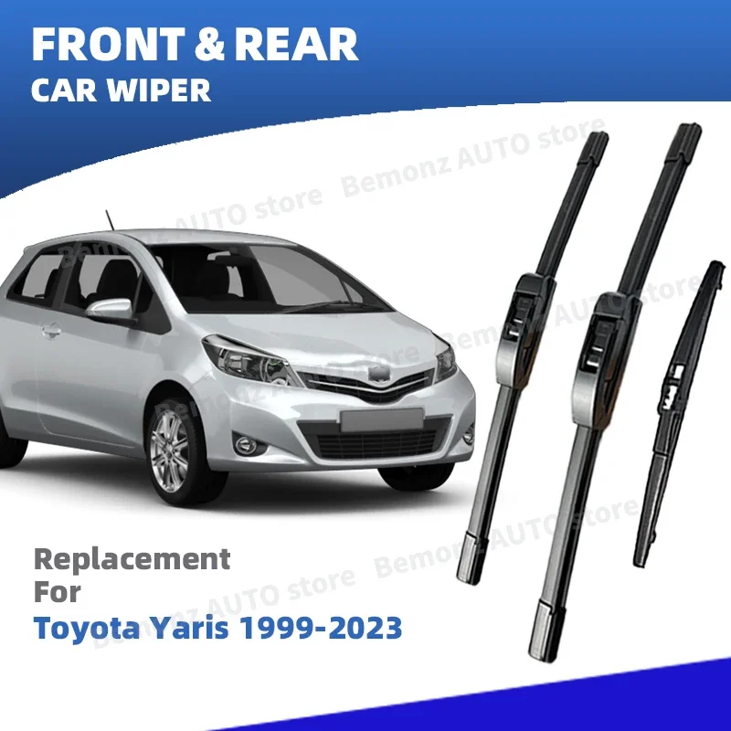 LHD Scheibenwischerblätter vorne und hinten für Toyota Yaris Vitz XP90, eingebaut in Japan 2005–2011, Windschutzscheibenzubehör 2007–2008