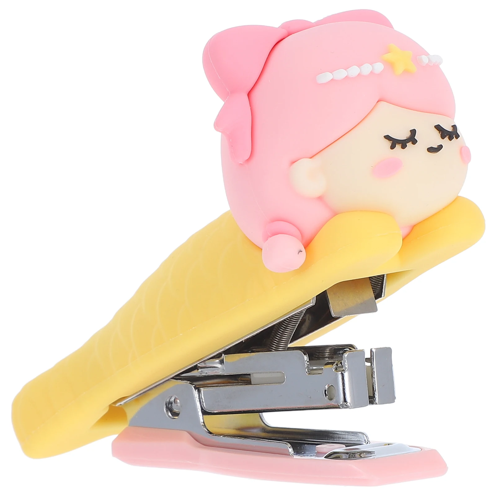 

Cute Mermaid Design Mini Portable Cartoon Hand For Desk Small Decorative Compact Manual Pocket Cute Animal Stapler Office