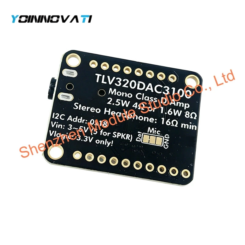 1PCS TLV320DAC3100 Stereo Audio DAC Board I2S Interface Headphone Line Out 2.5W Mono Class D Speaker Driver for Audio System