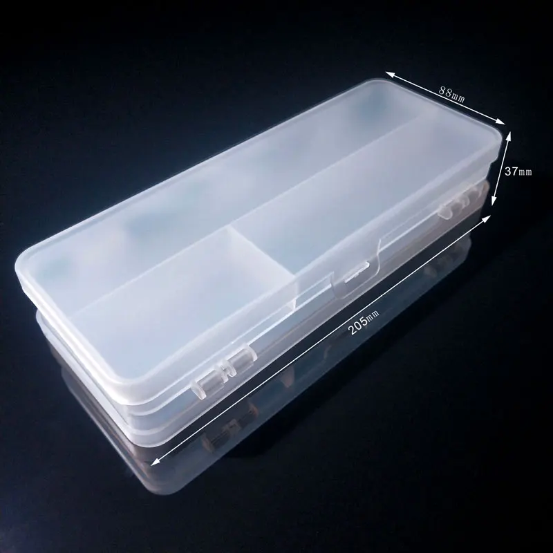 Rectangular Double-Sided 4-Grid Storage Box Frosted Translucent Stationery Box For Pencils And Long Items Hardware Tools Arrange