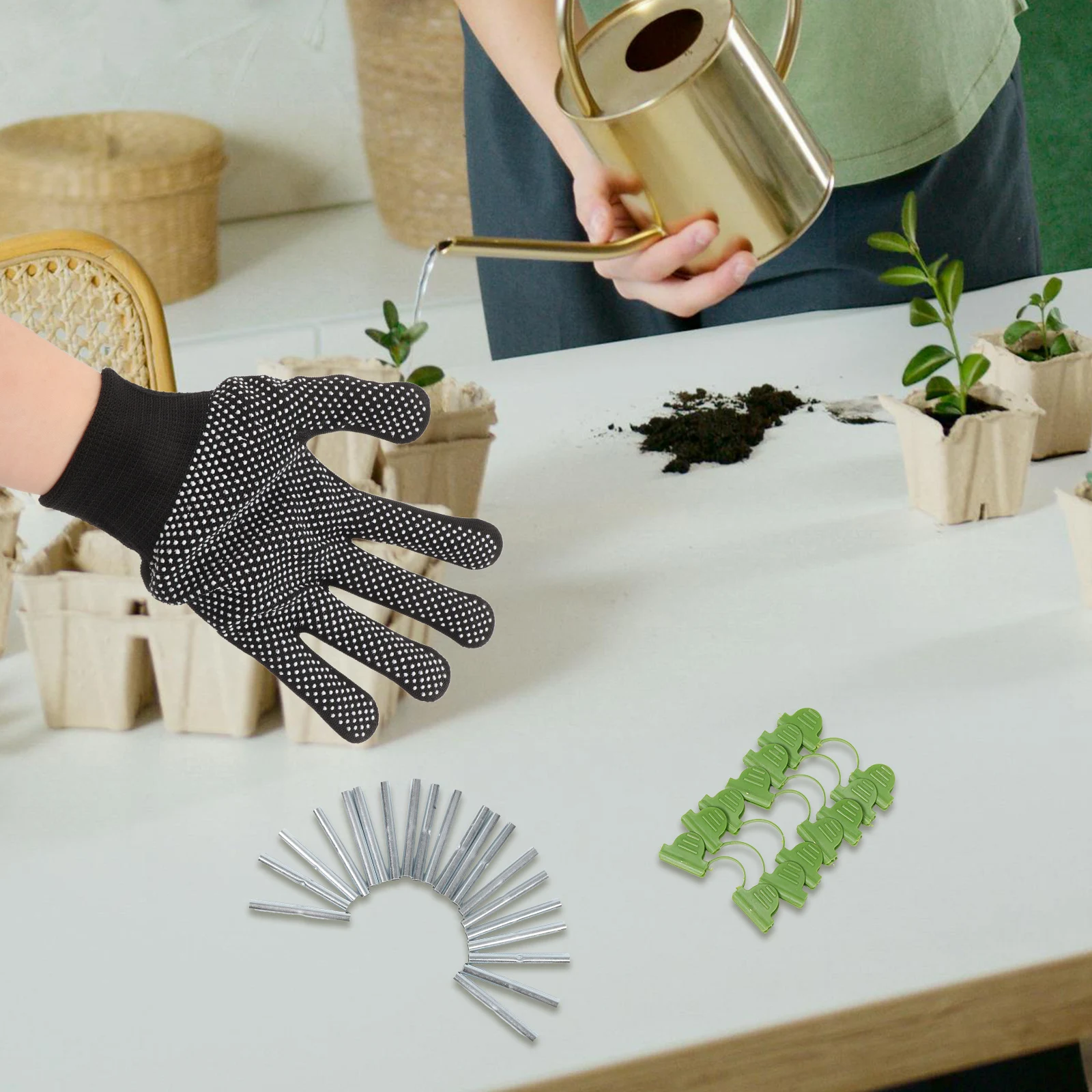 

Greenhouse Bird-proof Bracket Set Protective Cage Garden Hoop Kit Flexible Support Rods Weatherproof Insulation Clips Planting