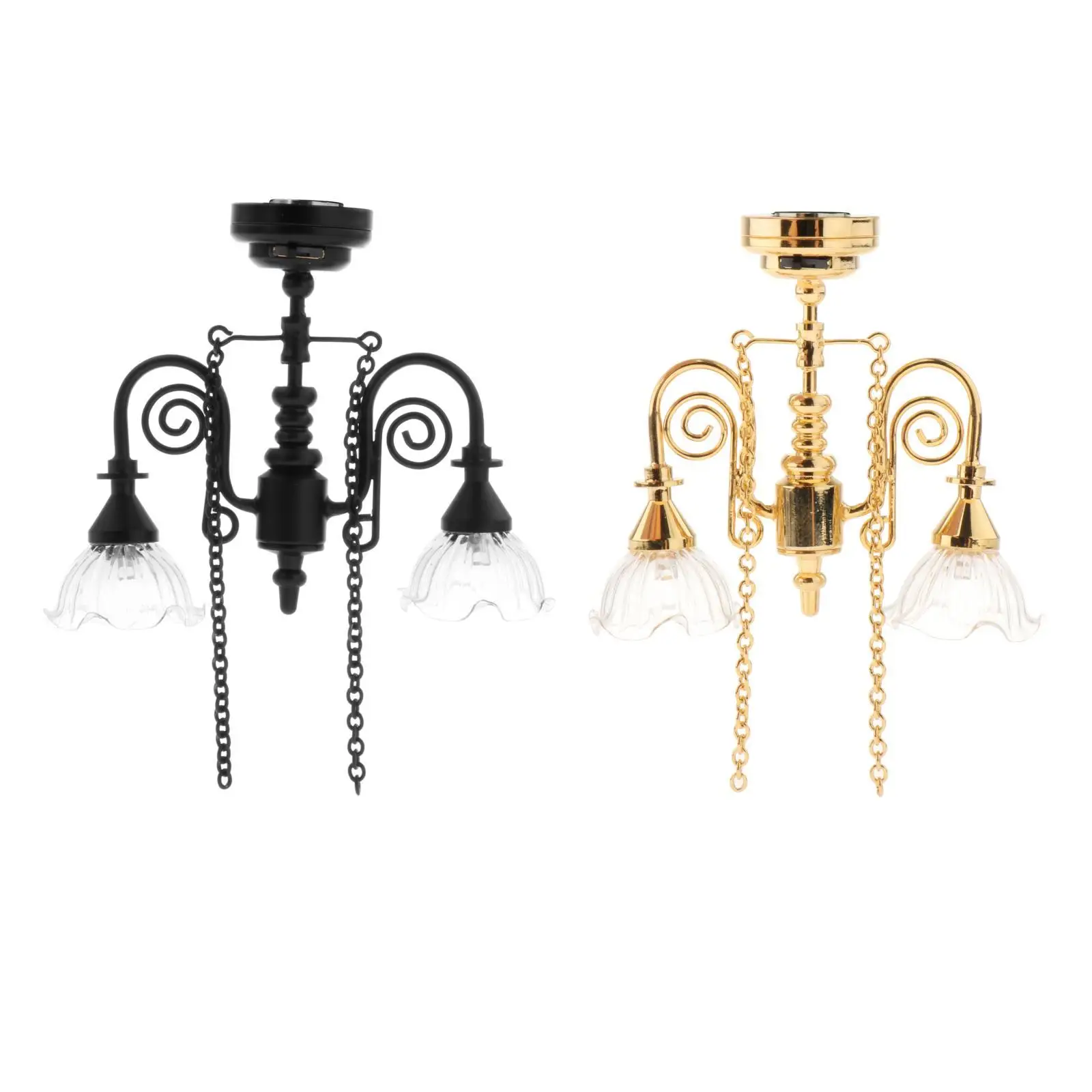 1/12 ミニ吊り下げシーリングライト、メタルシーン、DIY プロジェクト付き