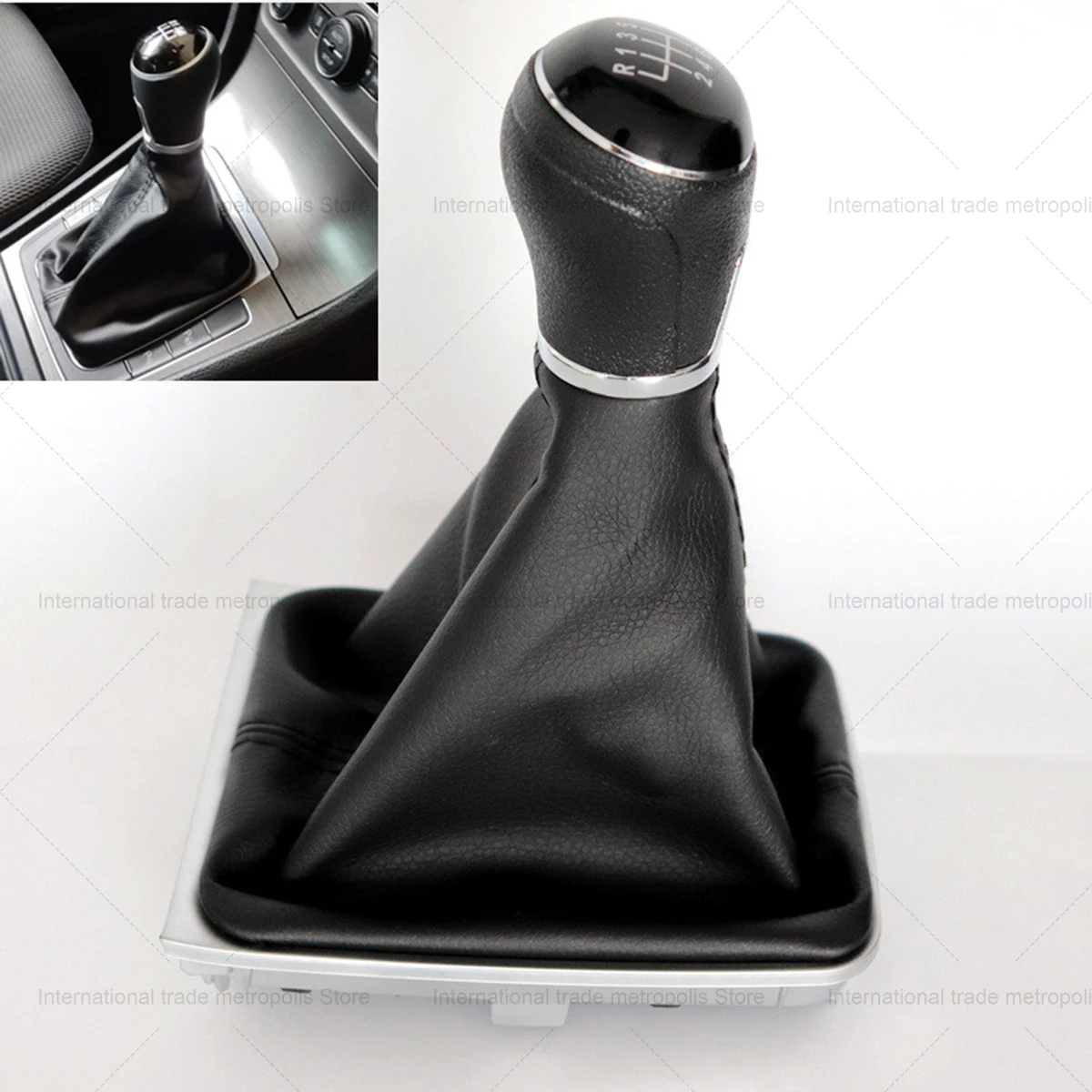 5/6 Speed Gear Shift Knob Lever Stick Gaiter Boot Cover Collar For Volkswagen For VW Passat B6 2005-2011 Car Styling Accessories