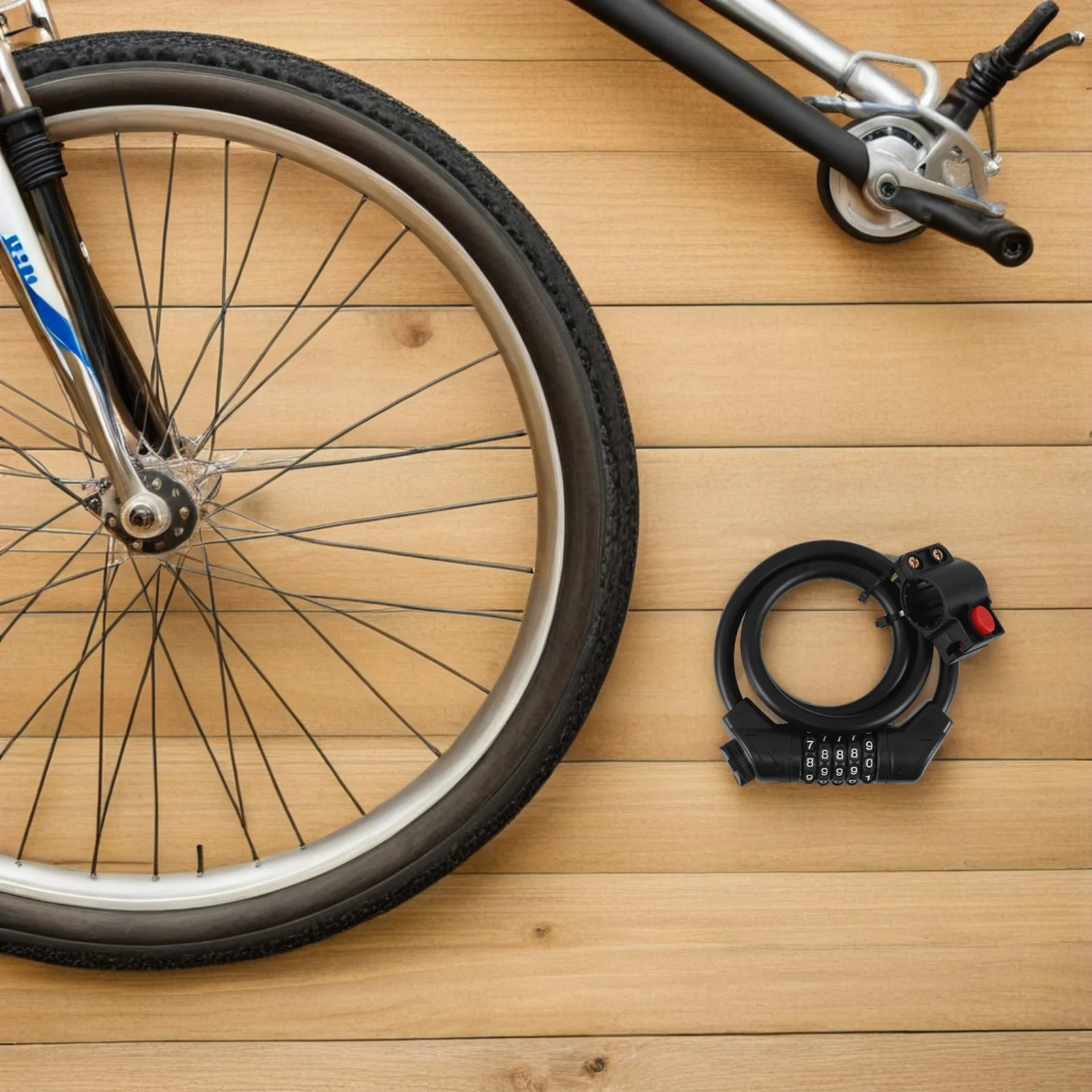 5 Digit Resettable Combination Bike Lock Portable Steel Cable Anti-Theft Security Lock for Mountain Road Bicycle Electric