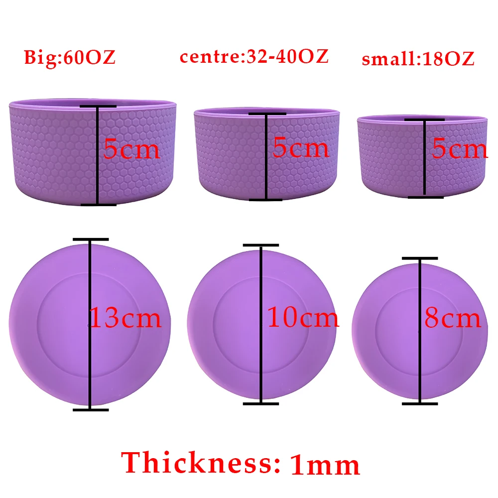 1PCS 32-40oz 9cm Bottle Cover Cup Heat Insulation Bottom Cover 90MM Anti Slip Bottle Sleeve Silicone Base Sports Cup Cover