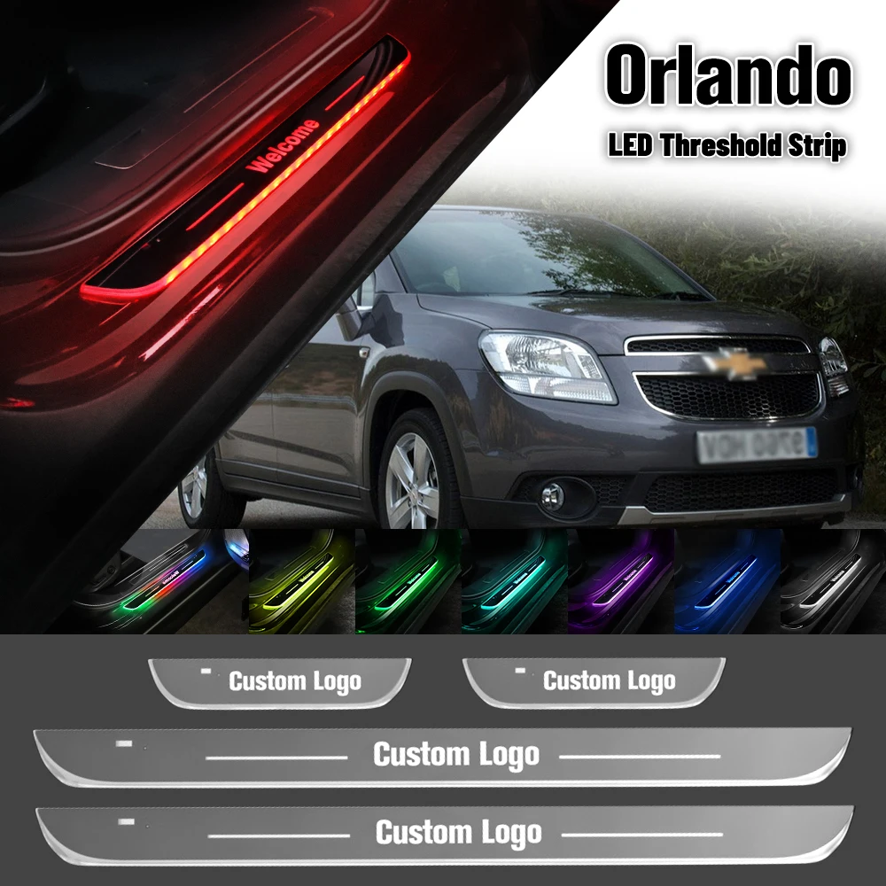 

For Chevrolet Orlando 2010-2018 Car Door Sill Light Customized Logo LED 2014 2016 2017 Welcome Threshold Pedal Lamp Accessories