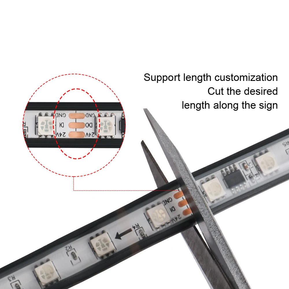 DRL LED Truck Light Strip Warning Light RGB Neon Flexible Streamer Symphony Ambient Bar Exterior Atmosphere Lamp With Remote 24V