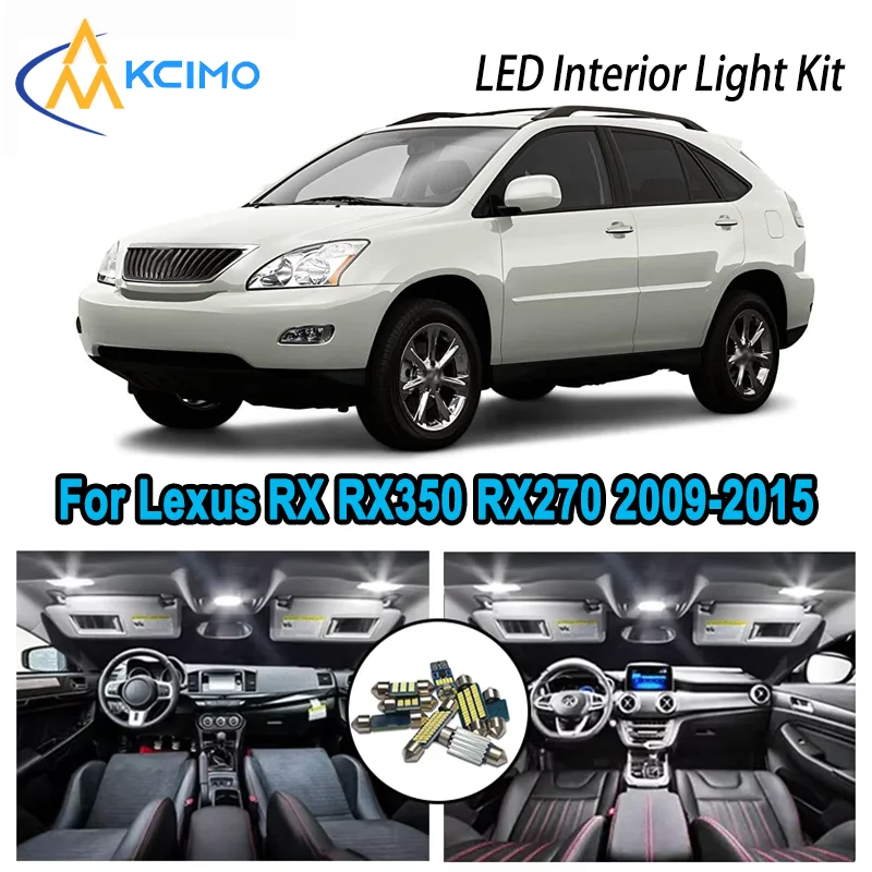 

Premium Bright LED Interior Light Kit for Lexus RX RX350 RX270 RX450h 2009-2015 Dome Map Trunk Car Lamps with Canbus No Error