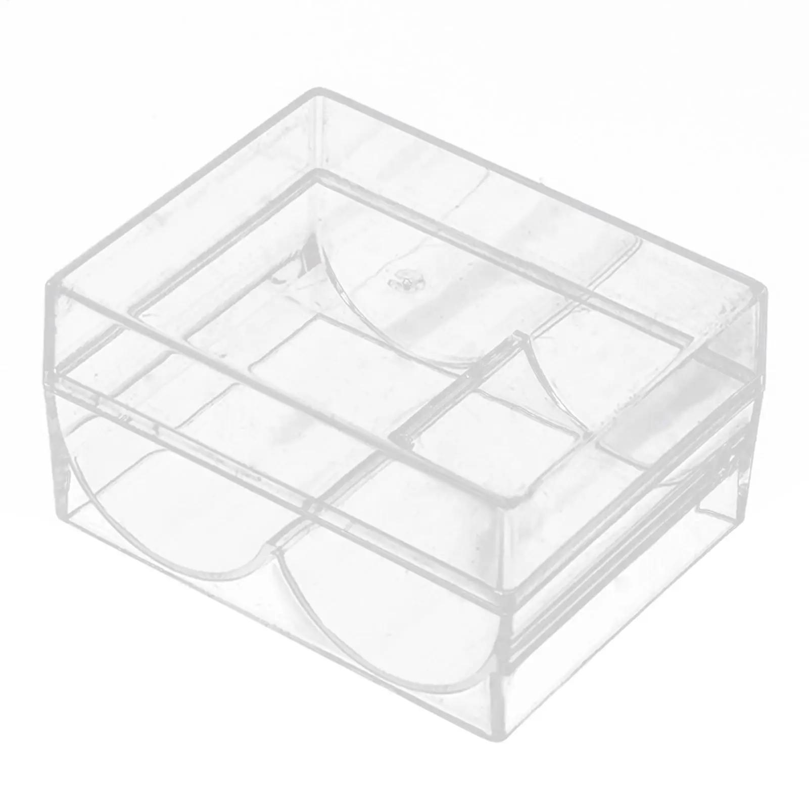 Poker Chip Box Poker Table Accessories 2 Slots Chip Clear Acrylic Poker Chip Carrier Holds 40 Standard-sized Chips For Beginners