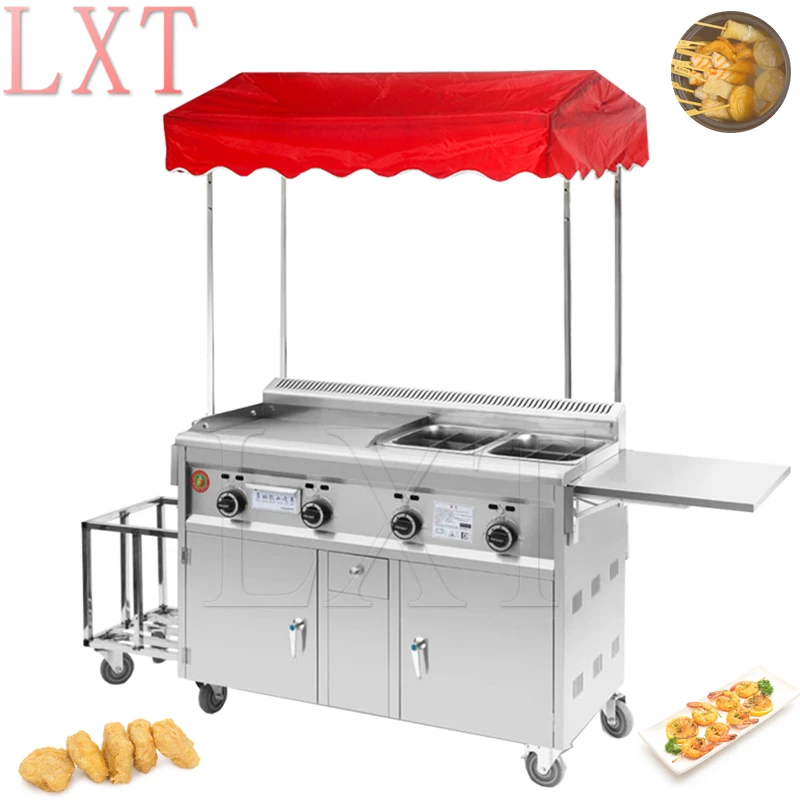 New Standard Fast Food Truck Square Top Mobile Multi Function Dining Car Snack Cart