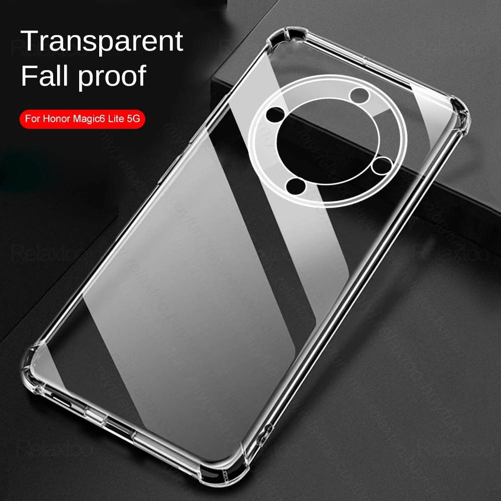 Honer Magic 6 Light Case Airbags Transparent TPU Soft Cover For Honor Magic6 Lite 6Lite 5G 2024 ALI-NX3 6.78