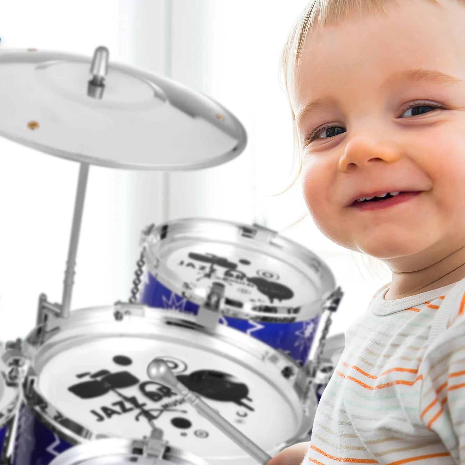 Kit de batería de instrumentos musicales, juguete para niños pequeños, instrumentos de percusión de plástico