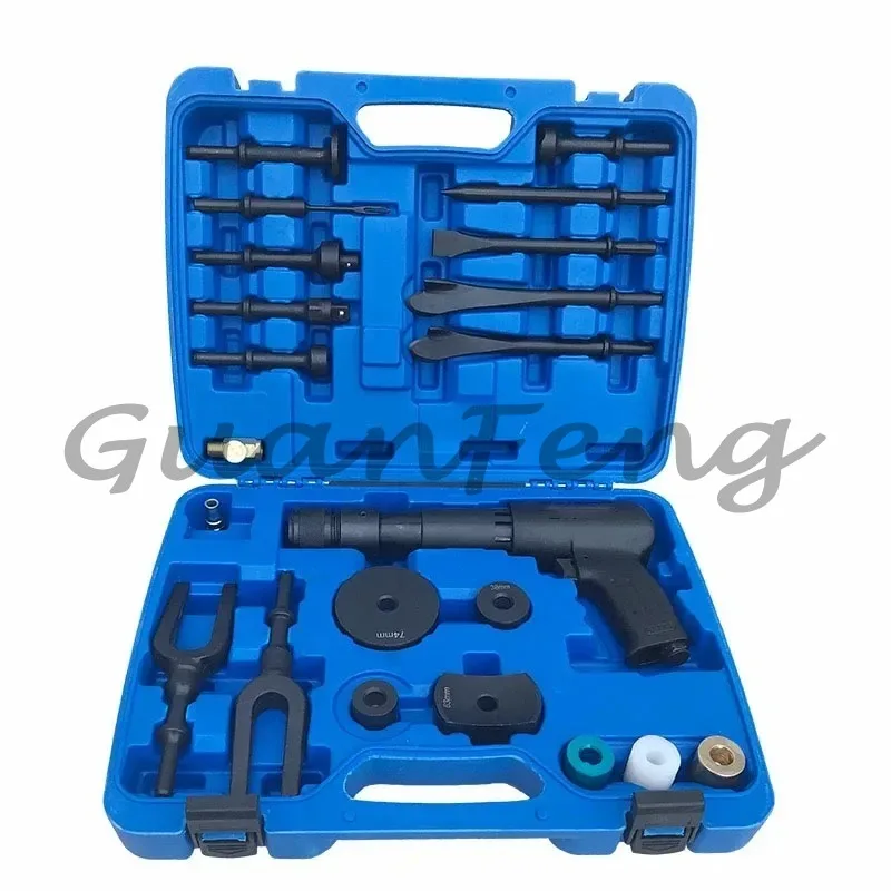 Automotive Repair Pneumatic Air Hammer Breakaway Fork Kit Flat Tip Chisel Concrete Crusher Ball Joint Remover Separator