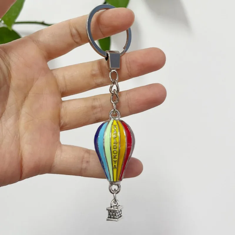 Hot Air Balloon Keychain Cloud Key Ring Enamel Key Chains For Women Men Handbag Accessorie DIY Handmade Jewelry Gifts