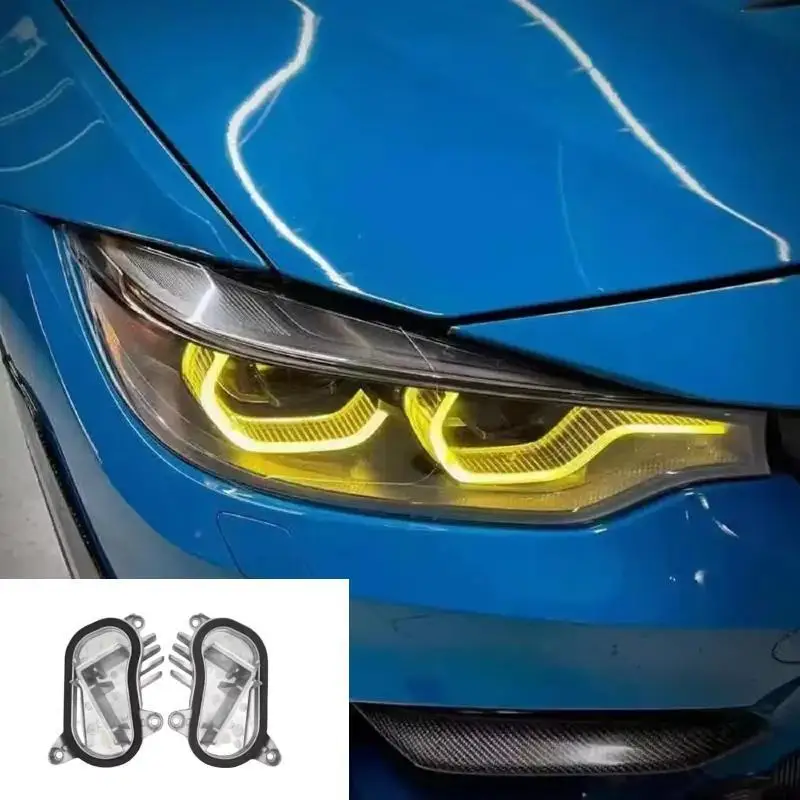 

Лимонно-желтый модуль DRL для BMW M3 M4 F80 F82 F36 LCI M3 430i 440i 2018 2019 2020 Светодиодные дневные ходовые огни Angel Eye