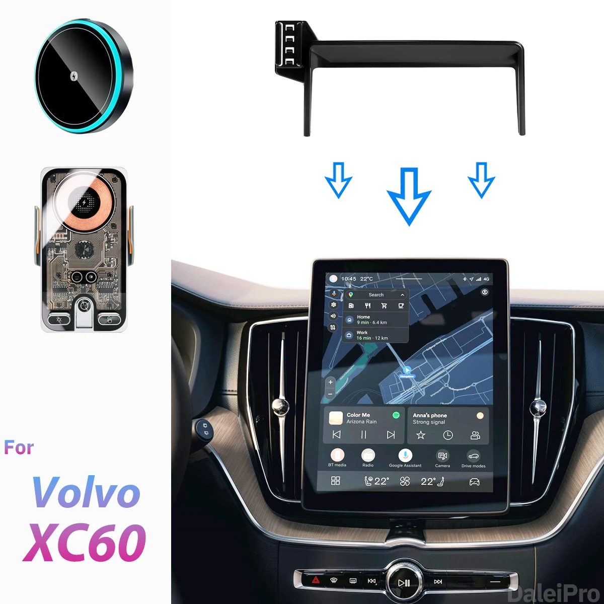 Für Volvo XC60 XC90 S90 2026 Auto-Handyhalterung, Bildschirm-Fixierbasis, OEM-Clip-On-Design 2-in-1 Handyhalterung & Basis-Kit Zubehör – Detail 1