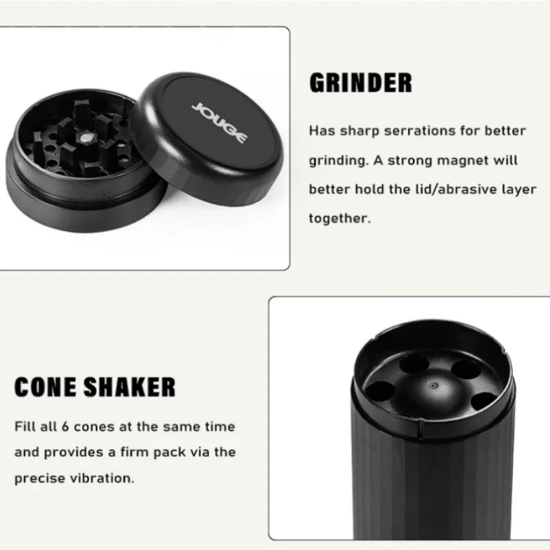 Electric Tobacco Grinder Rolling Paper Filling Machine Dry Herb Crusher Grass Grinders for Smoking Accessories Cool Gadget