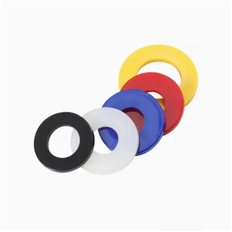 M2-M20 Nylon Flat Washers Plastic Spacer Black/White/Red/Blue/Yellow Insulation Waterproof Sealing Hard Gaskets For Screw Bolts