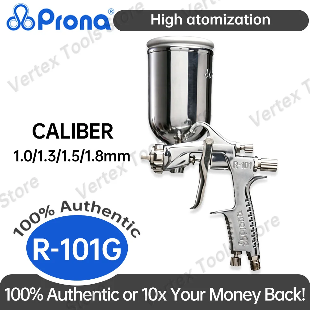 Prona R-101 Gravity Type Paint Spray Gun Topcoat Finishing for Car Refinishing Woodwork Furniture Industrial Painting Tool