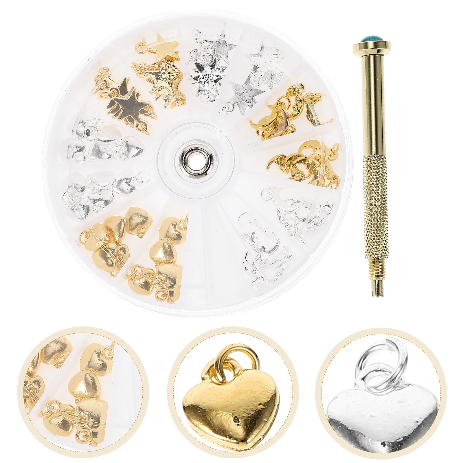 

1Set Nail Art Pendant Drilling Tool Kit Compact Portable Manicure DIY Decor for Fake Nails Charm Jewelry Accessory