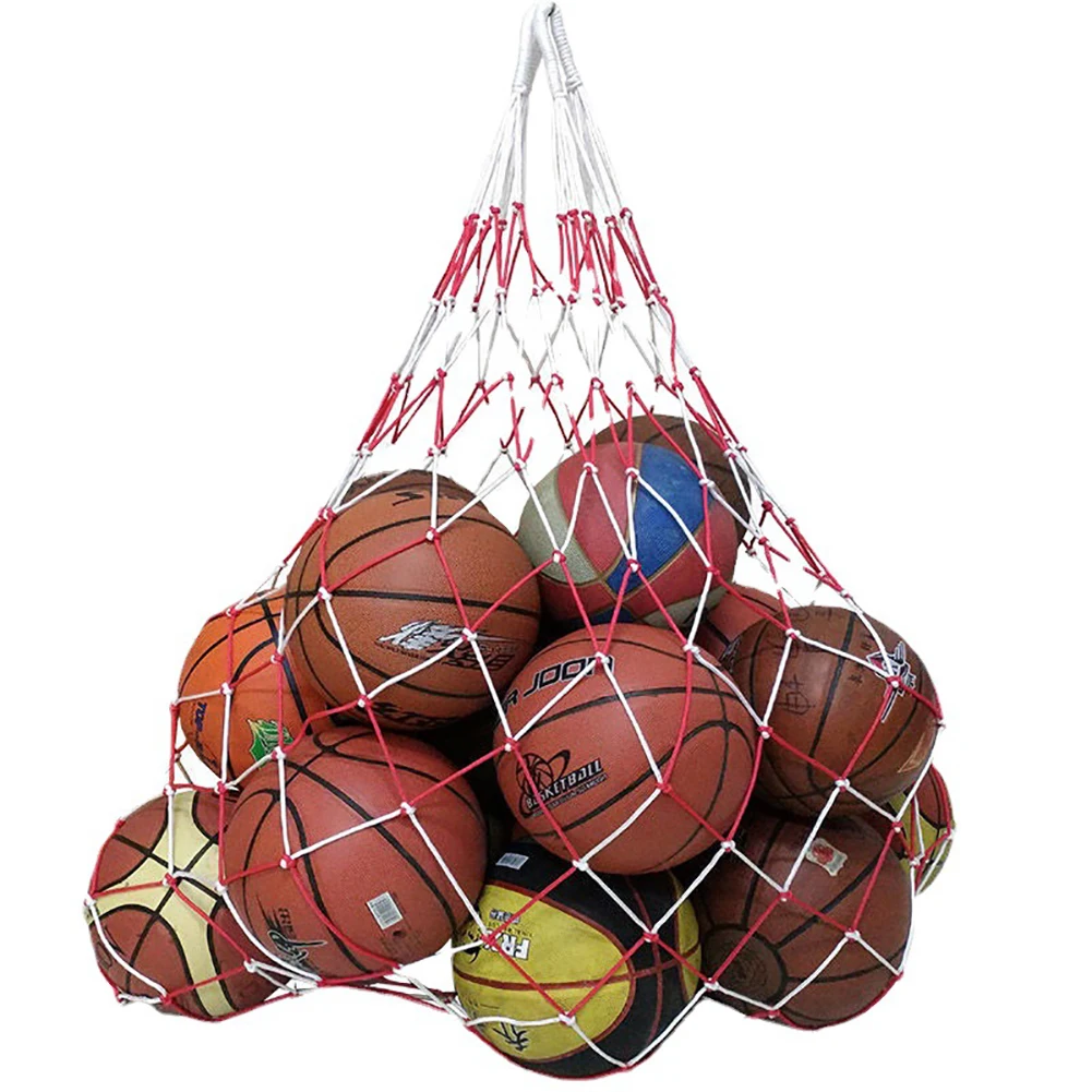 Bolas transportar saco de rede contém 10 bolas equipamentos esportivos portáteis saco de armazenamento de basquete para basquete futebol vôlei