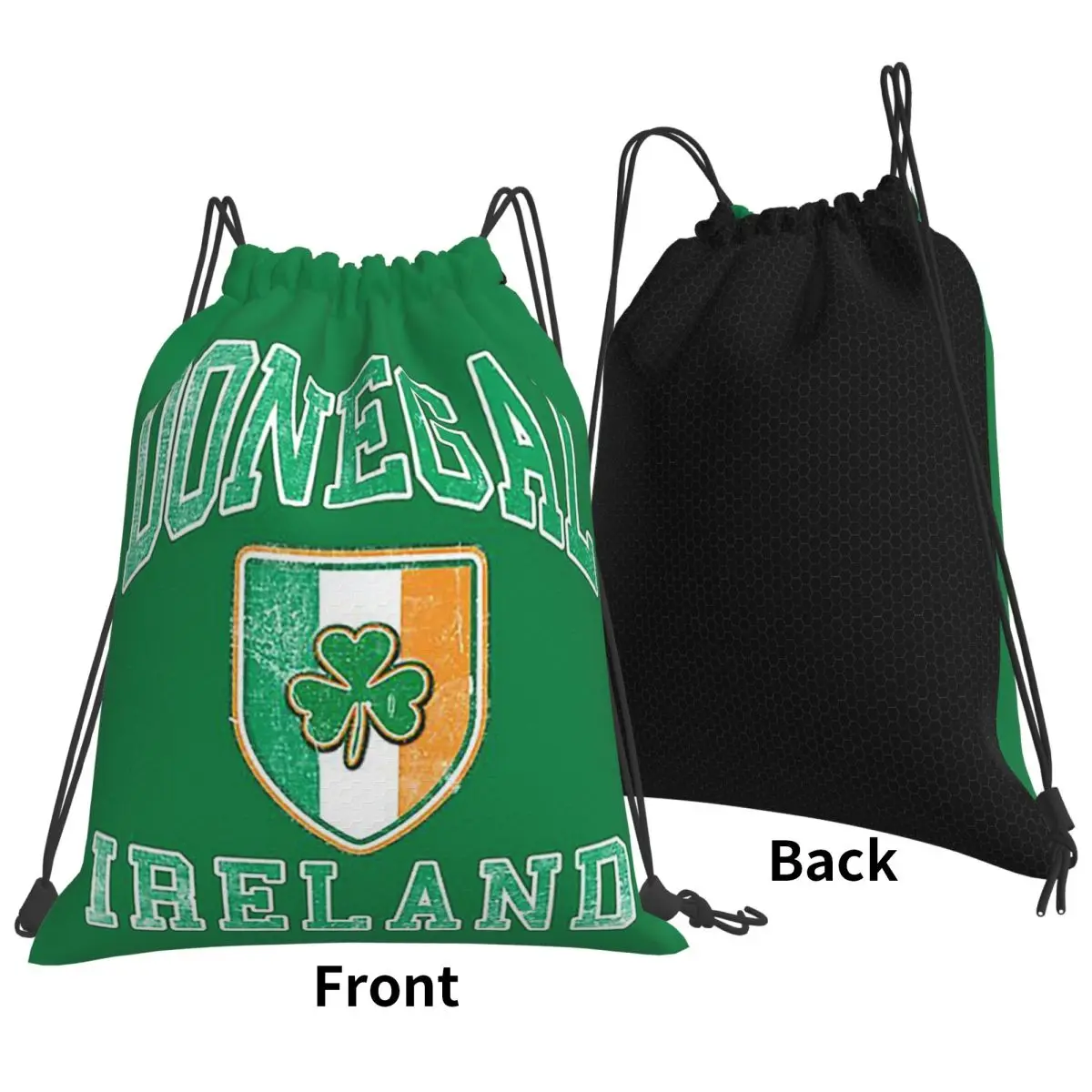 Donegal, Ireland With Shamrock Backpacks Fashion Portable Drawstring Bags Sundries Bag Book Bags For Man Woman Students