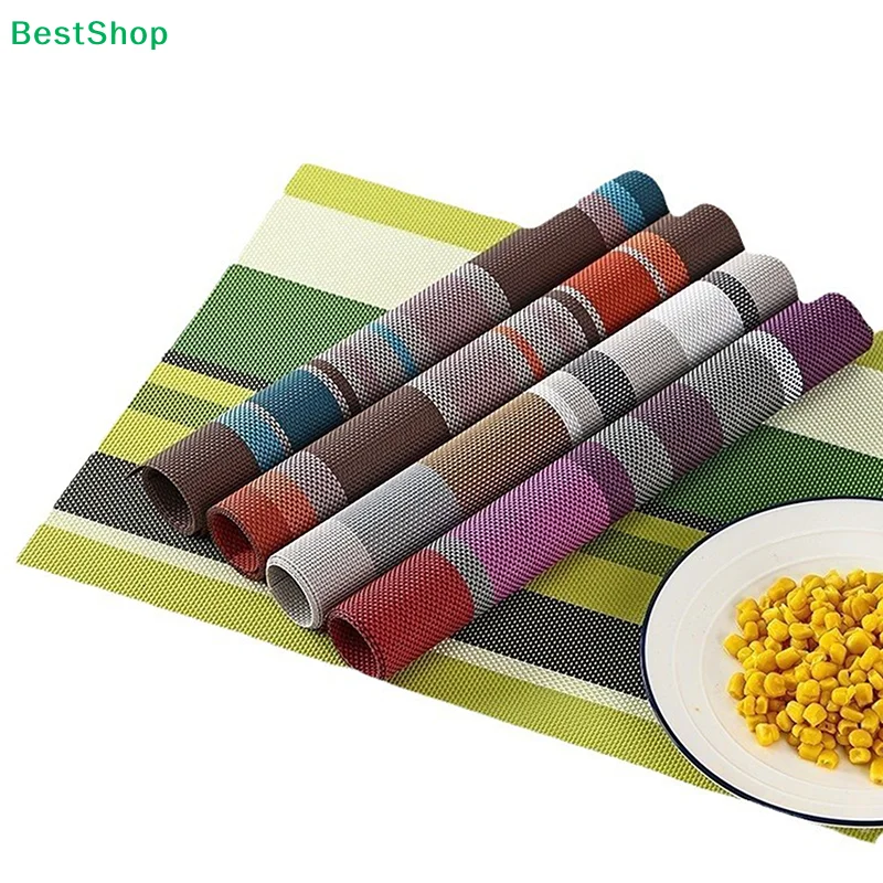 〔R〕45x30cm PVC-Tischset, gestreift, rutschfest, wasserdicht, Tischunterlage für Küche, Esstisch, Tellerunterlagen, Schüsseluntersetzer, Heimdekoration