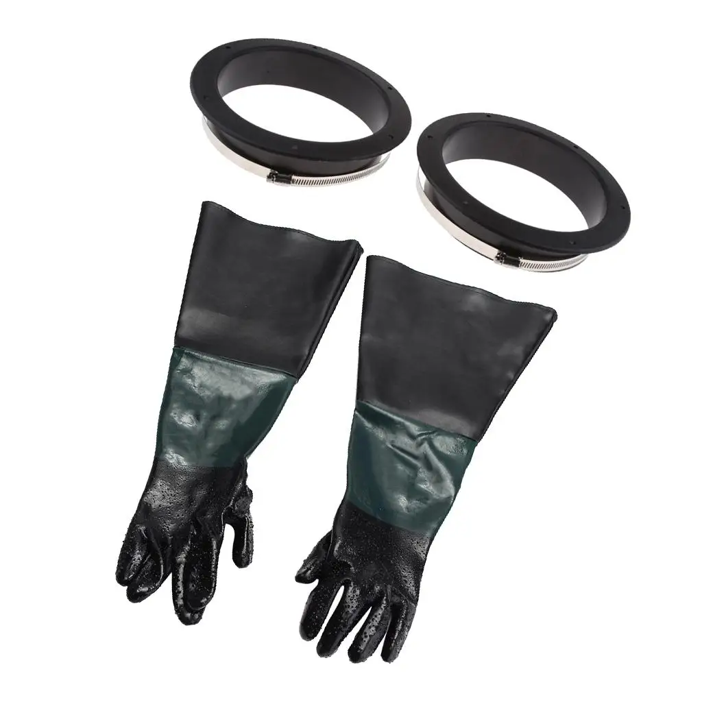 Pair of Sandblasting Gloves W/& Clamps for Sandblast Cabinets