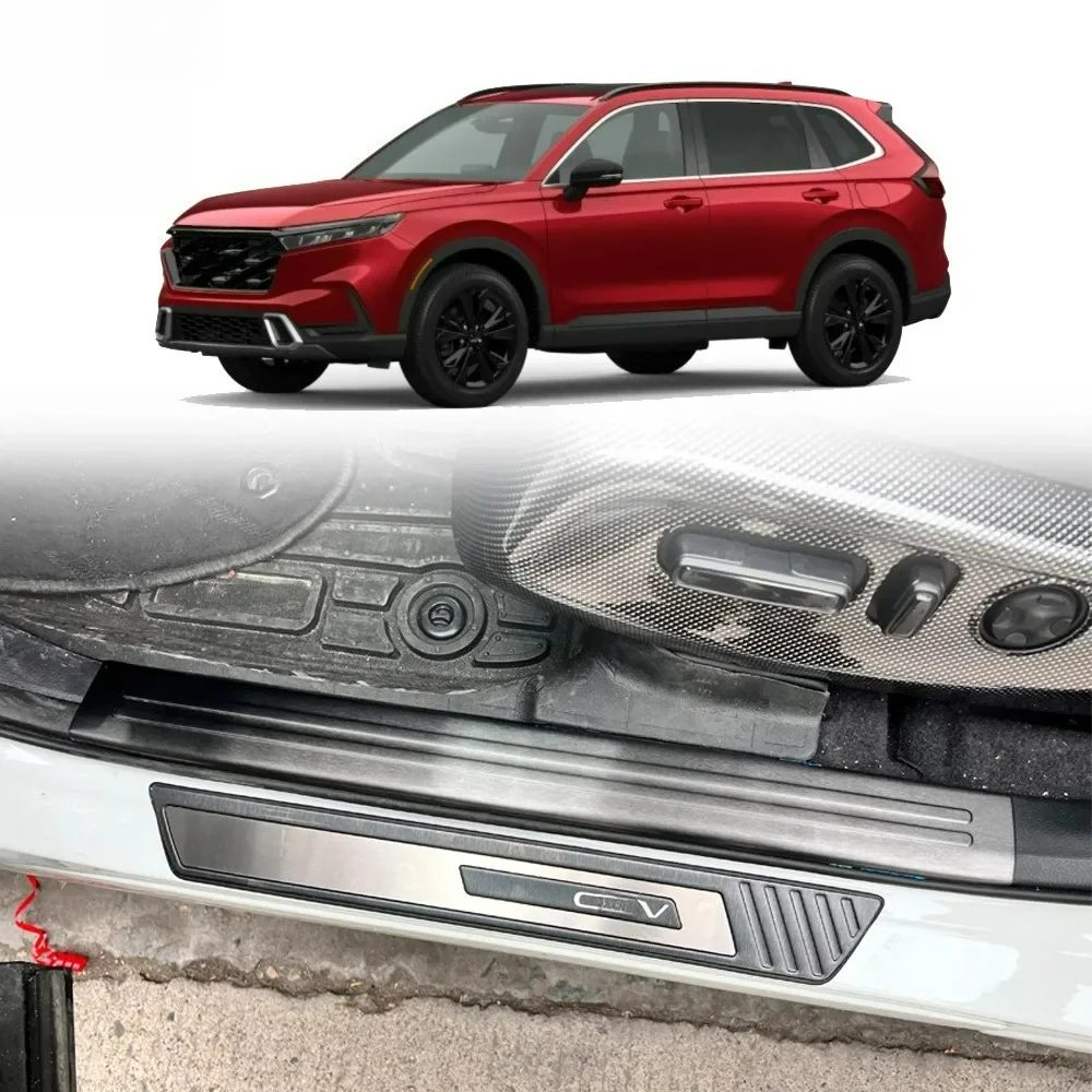 

Для Honda CR-V CRV 2023 2024 Нержавеющая сталь Передняя задняя внутренняя педаль порога Накладка накладка 4 шт. Черный
