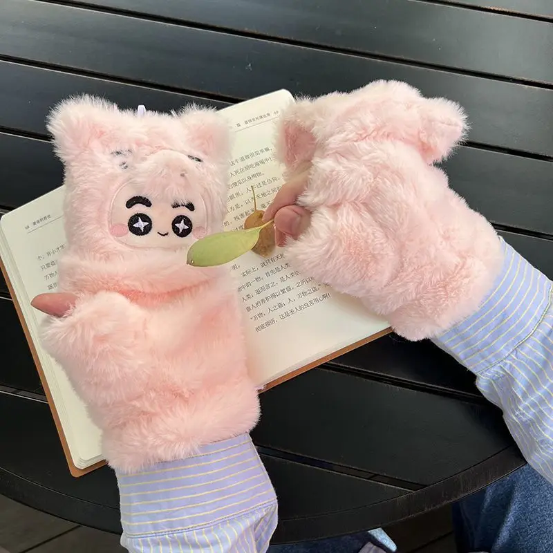 

Crayon Shin-chan Flip Gloves Keep Warm Cycling Cold Protection Glove Autumn Winter New Fashion Exquisite Personality Cute Glove