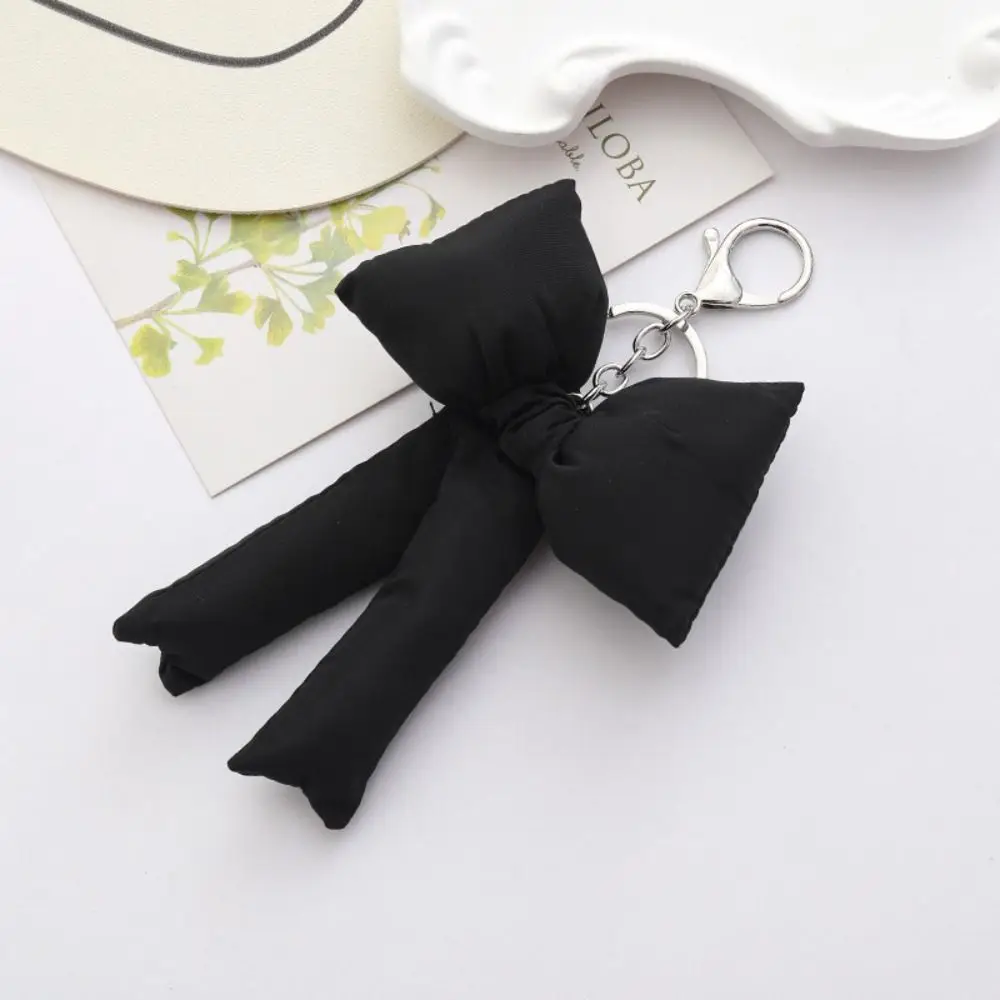 Metal Lobster Clasp Padded Bow Keychain Colorful Soft Bow Korean Ins Style Bag Charm Pendant Lovely Metal Clasp Pendant
