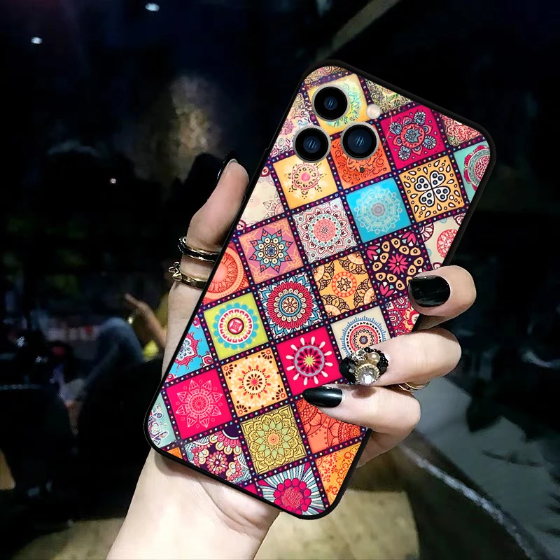 

Vintage Rhombus Phone Cases For iPhone 14 15 Pro Max Case 13 12 12 Pro Mini XR XSMax 7 8 Plus Anti-drop Matt Shockproof Cover