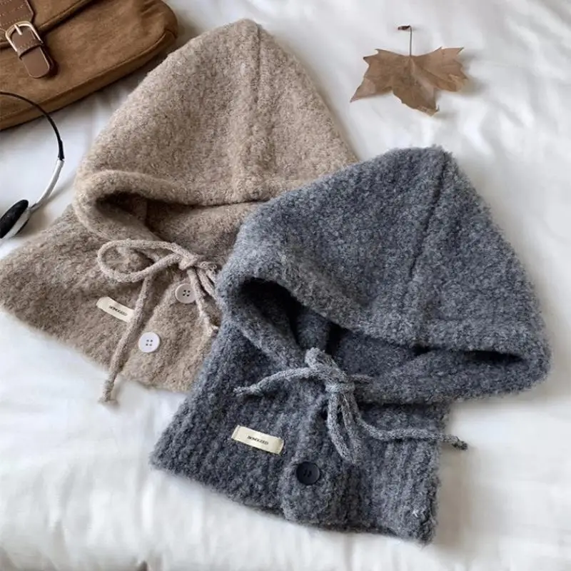 المألوف محبوك قبعة وشاح مجموعة المرأة الخريف الشتاء الدافئة سدادات حماية الأذن قبعة وشاح كومبو تنوعا أنيق قبعة كروية