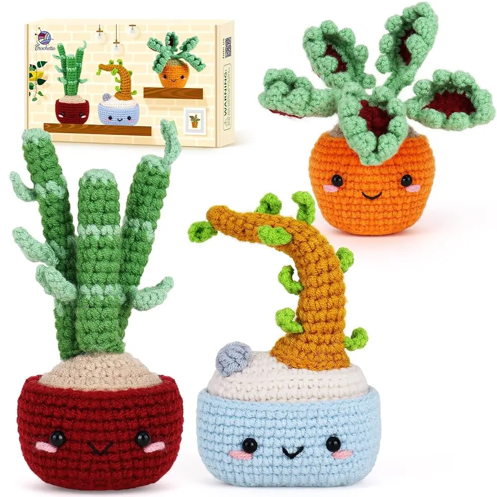 

Crochetta Crochet Kit for Beginners, Beginner Crochet Kits for Adults with Step-by-Step Video Tutorials, DIY Knitting & Croch