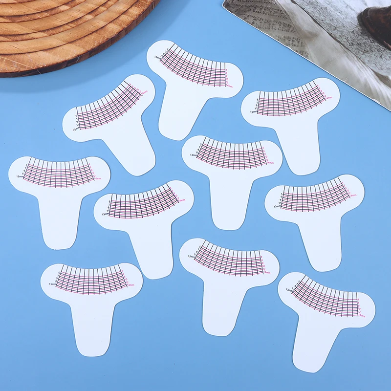 10Pcs Eyelash Length Measuring Ruler Portable Eyebrow Soft Plastic Ruler Makeup Tool Eyelash Extension Growth Accessory