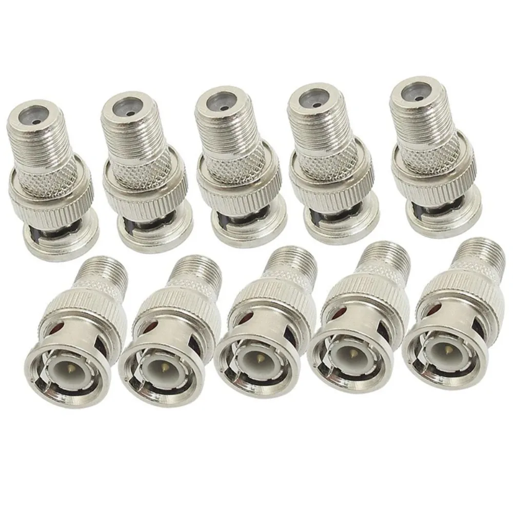 

10pcs BNC Male Plug to F Female Jack Adapter Coax Connector Coupler Adapters CCTV Camera Accessories